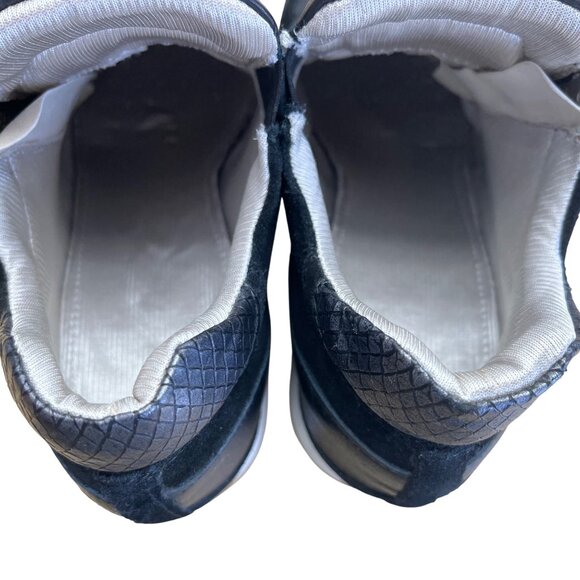 Geox Women’s Black Leather & Suede With Zip Closure Wedge Sneakers Sz US 9 -EU40 - Picture 7 of 9